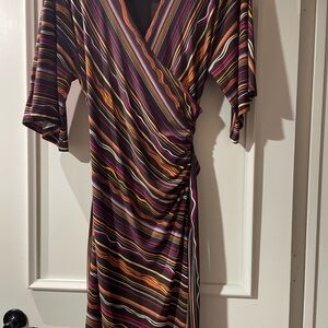Laundry By Shelli Segal Vibrant Striped Long Sleeve Dress